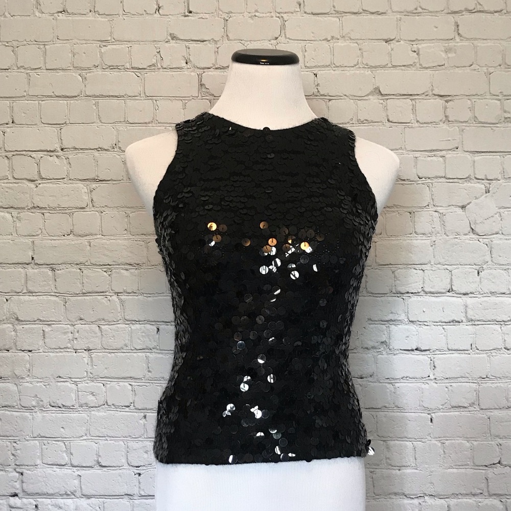 Black Sequin Tank Top